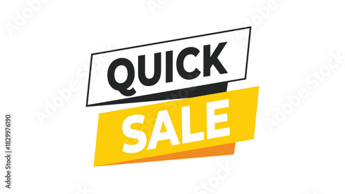 Quick sale banner graphic in a modern, dynamic style, perfect for retail promotions, e-commerce offers, and special discount events. Vector