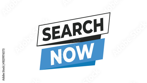Search now modern flat design banner graphic element. online query button for website or app interface. digital information discovery concept. Vector
