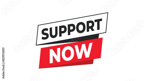 Support now urgent call to action message on dynamic graphic banners, ideal for digital campaigns, fundraising, and community outreach efforts Vector
