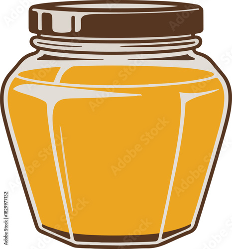 vector art of glass jar with honey
