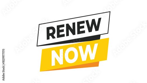 Renew now modern graphic banner for subscription updates, membership renewal, or service continuation call to action Vector