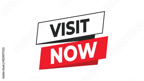 Visit now call to action button for websites, digital marketing, online promotion, and captivating user experience. Vector