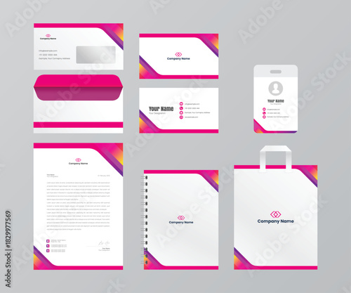 Classic corporate identity template design. Business Stationery Set Mockup. Stylish big set of business stationery items. Brand identity.