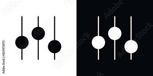 Filter Button icons editable flat black and white icons pack. Vector EPS10