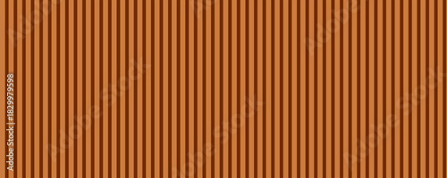 Brown Wood slat background use as banner in panorama long view. Warm Brown wooden wall texture , seamless pattern. Modern ribbed wooden texture for design and decoration.
