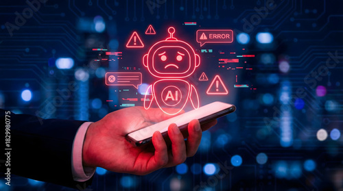 AI Robot Error on Smartphone: Digital Glitch and Technology Failure