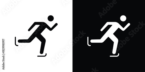 Ice skate icons editable flat black and white icons pack. Vector EPS10