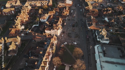 Aerial view of Cranleigh beautiful British Village in Surrey