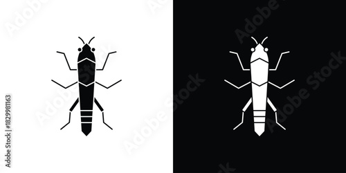 Locust icons editable flat black and white icons pack. Vector EPS10