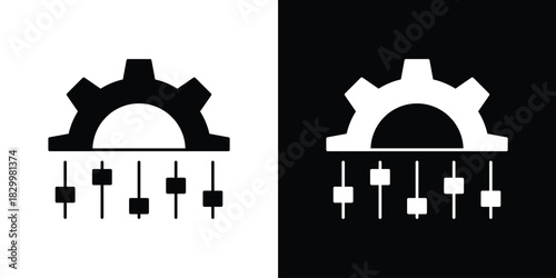 Mass customization icons editable flat black and white icons pack. Vector EPS10