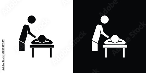 Massage icons editable flat black and white icons pack. Vector EPS10