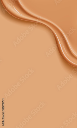 Realistic foundation creamy texture for beauty products ad, 3d effect. Foundation liquid design