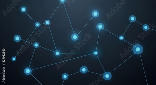 Abstract Network Connection Background with Glowing Blue Dots.