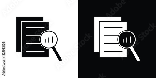 Overview icons editable flat black and white icons pack. Vector EPS10