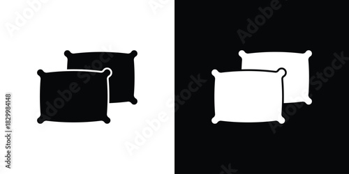Pillow icons editable flat black and white icons pack. Vector EPS10