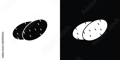 Potato icons editable flat black and white icons pack. Vector EPS10