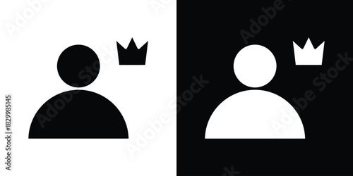 Premium User icons editable flat black and white icons pack. Vector EPS10