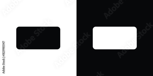Rectangle panoramic icons editable flat black and white icons pack. Vector EPS10