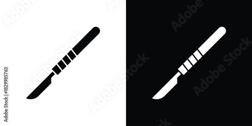 Scalpel icons editable flat black and white icons pack. Vector EPS10
