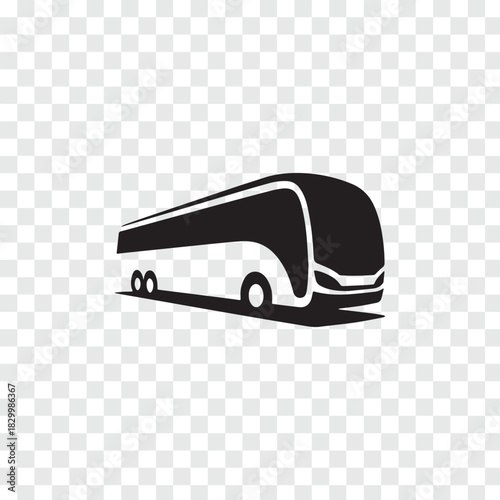 Black and White Bus Icon Vector Transportation Symbol Illustration Graphic