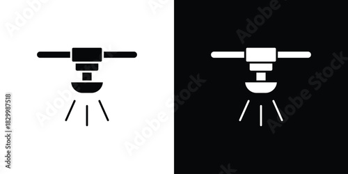 Sprinkler icons editable flat black and white icons pack. Vector EPS10