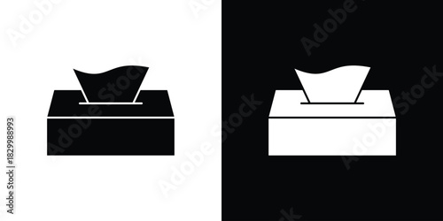 Tissue box icons editable flat black and white icons pack. Vector EPS10
