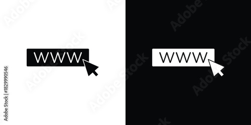 Url icons editable flat black and white icons pack. Vector EPS10
