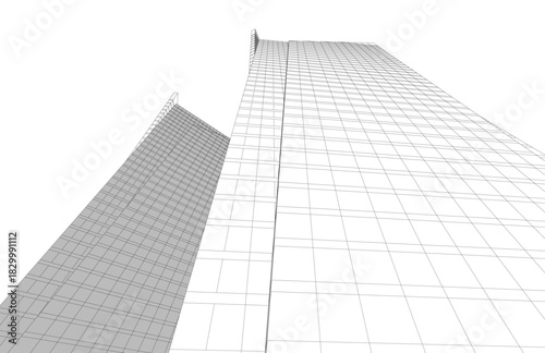 Abstract modern architecture, 3D rendering