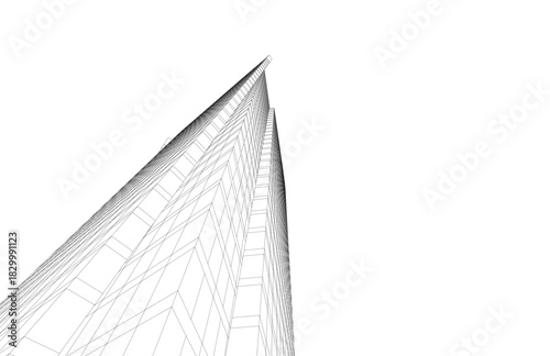 Abstract modern architecture, 3D rendering