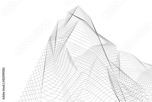 Abstract modern architecture, 3D rendering