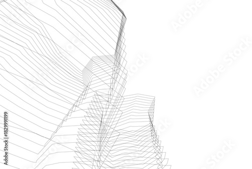 Abstract modern architecture, 3D rendering