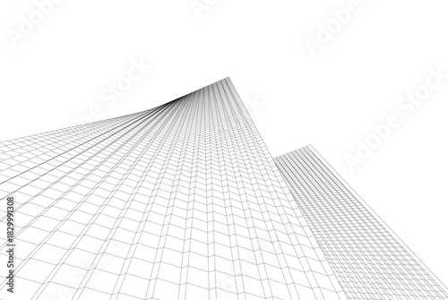 Abstract modern architecture, 3D rendering