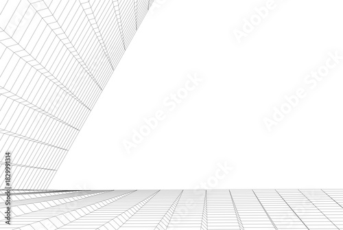 Abstract modern architecture, 3D rendering