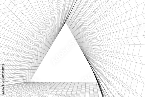 Abstract modern architecture, 3D rendering