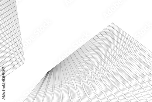 Abstract modern architecture, 3D rendering