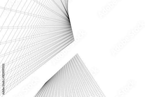 Abstract modern architecture, 3D rendering