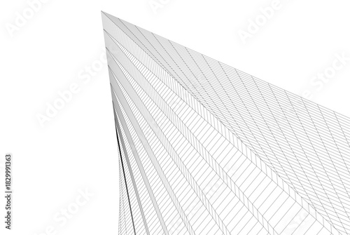 Abstract modern architecture, 3D rendering