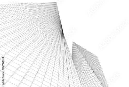 Abstract modern architecture, 3D rendering