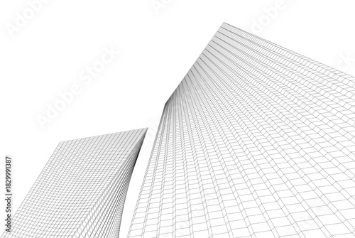 Abstract modern architecture, 3D rendering