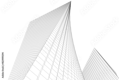 Abstract modern architecture, 3D rendering