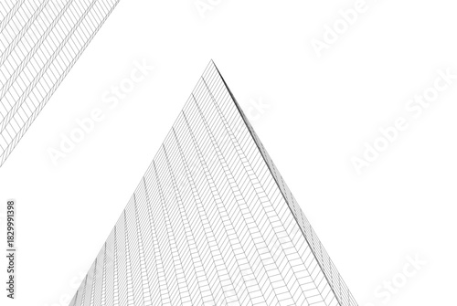 Abstract modern architecture, 3D rendering