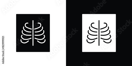 X ray icons editable flat black and white icons pack. Vector EPS10