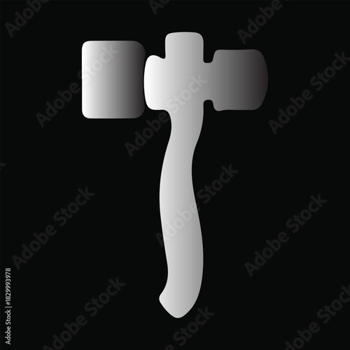 Illustration of a mallet with a gradient on a