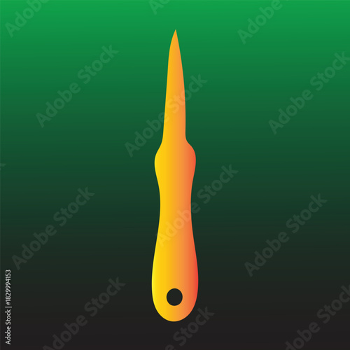 Awl tool in orange color with green background for leather crafting work