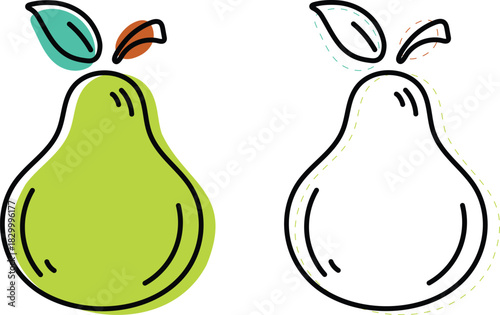 Organic Pear Illustration – Clean Flat Design