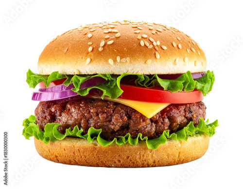 hamburger on white background