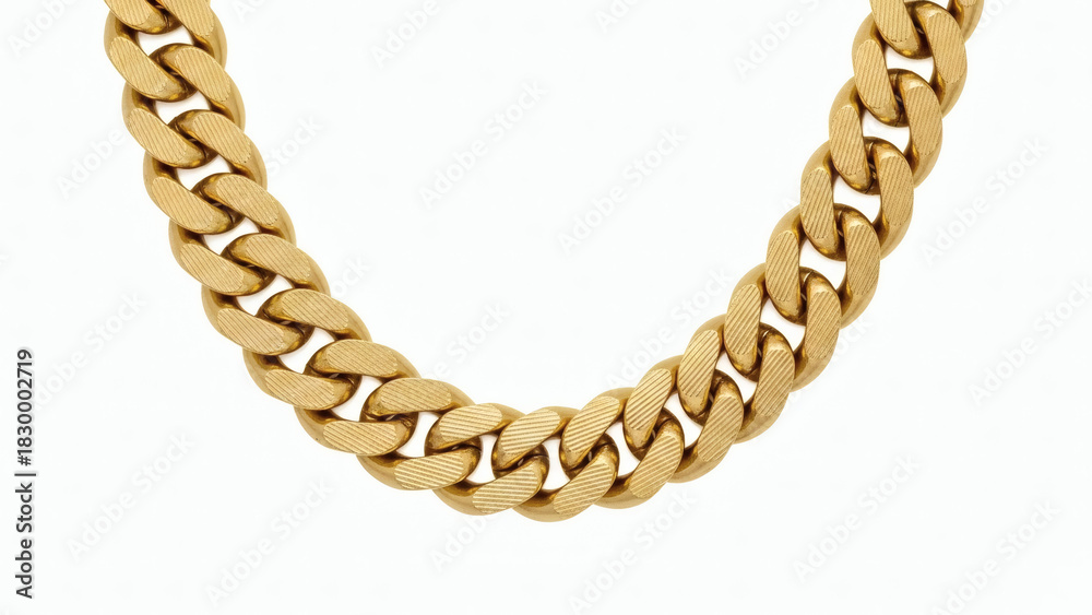 Obraz premium Thick yellow gold cuban link chain necklace
