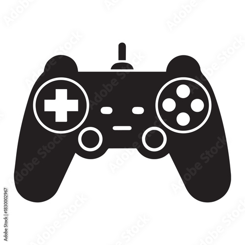 game controller with joystick and buttons icon vector illustration