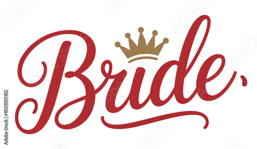 The word 'Bride' stylized with a crown above the 'i' represents a celebratory concept.