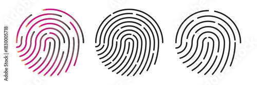 Digital fingerprint, finger print fingerprint lock secure security logo vector icon